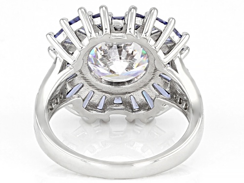 Bella Luce® Esotica™ 9.36ctw Tanzanite And White Diamond Simulants Rhodium Over Sterling Silver Ring - Size 5
