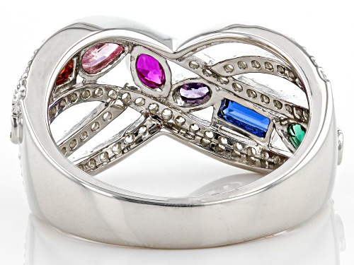 Bella Luce® Esotica™ 1.82ctw Multi-Gem Simulants Rhodium Over Sterling Silver Ring - Size 5