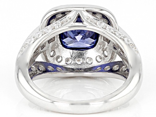 Bella Luce® Esotica™ 5.05ctw Tanzanite And White Diamond Simulants Platinum Over Silver Ring - Size 11