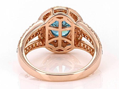 Bella Luce® Esotica™ 5.01ctw Neon Apatite, Mocha, And White Diamond Simulants Eterno™ Rose Ring - Size 5