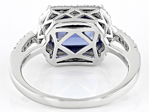 Bella Luce® Esotica™ 6.04ctw Tanzanite And White Diamond Simulants Rhodium Over Sterling Silver Ring - Size 9