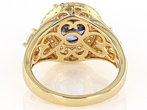Bella Luce® Esotica™ 7.36ctw Tanzanite And White Diamond Simulants Eterno™ Yellow Ring - Size 7