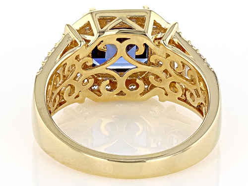 Bella Luce® Esotica™ 6.35ctw Tanzanite And White Diamond Simulants Eterno™ Yellow Asscher Cut Ring - Size 8