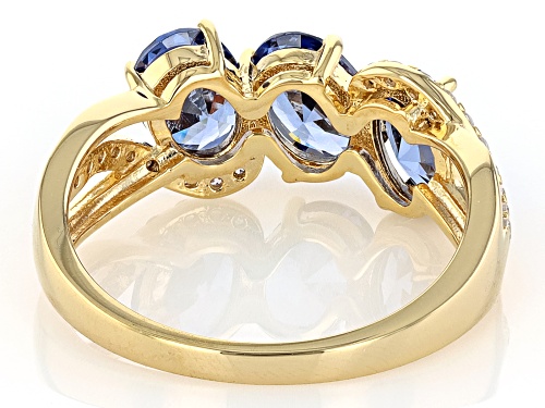 Bella Luce® Esotica™ 4.27ctw Tanzanite And White Diamond Simulants Eterno™ Yellow Ring - Size 7
