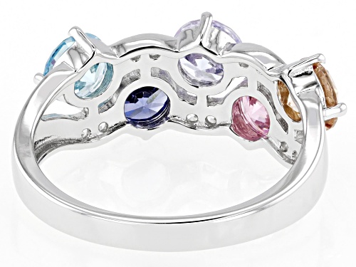 Bella Luce® Esotica™ 4.44ctw Multi-Gem Simulants Rhodium Over Sterling Silver Ring - Size 8