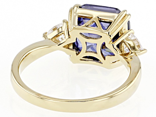 Bella Luce® Esotica™ 9.70ctw Tanzanite And White Diamond Simulants Eterno™ Yellow Asscher Cut Ring - Size 8