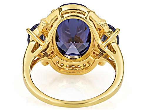 Bella Luce® Esotica™ 14.28ctw Tanzanite And White Diamond Simulants Eterno™ Yellow Ring - Size 7