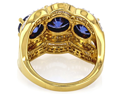 Bella Luce® Esotica™ 7.35ctw Tanzanite And White Diamond Simulants Eterno™ Yellow Ring - Size 6