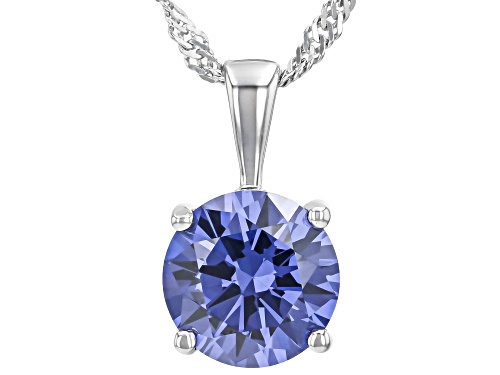 Bella Luce® Esotica™ Tanzanite Simulant Rhodium Over Sterling Silver Pendant with Chain and Earrings