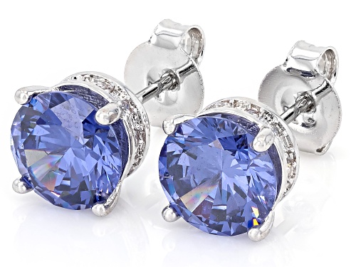 Bella Luce® Esotica™ 12.29ctw Tanzanite And Diamond Simulants Rhodium Plated Ottone Set