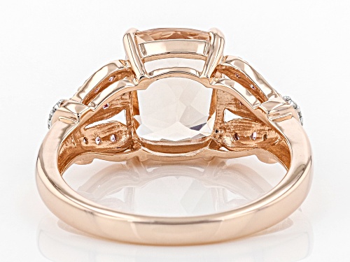 2.44ct Cor-De-Rosa Morganite™, .18ctw Pink Sapphire, .07ctw Diamond Accent 10k Rose Gold Ring - Size 6