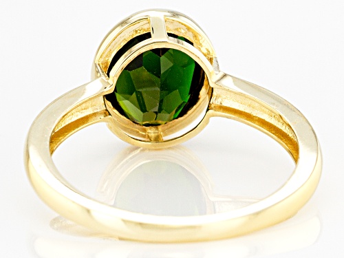 1.90ct Oval Russian Chrome Diopside Solitaire 10k Yellow Gold Ring - Size 10