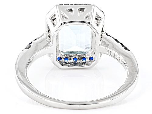 3.52ct Glacier Topaz™ And 0492ctw Lab Created Spinel Rhodium Over Sterling Silver Ring - Size 7