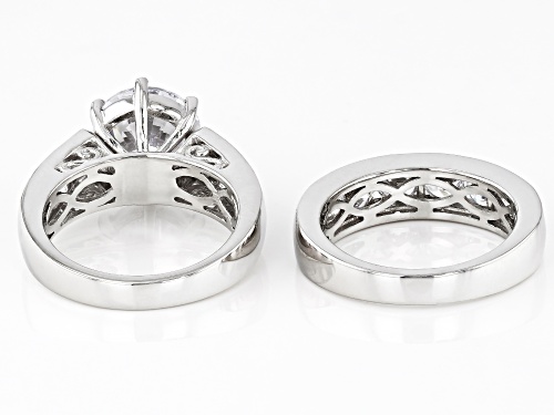 Bella Luce® 10.20ctw White Diamond Simulant Rhodium Over Sterling Silver Ring Set (6.18ctw DEW) - Size 9