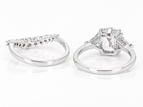 Bella Luce® 5.36ctw White Diamond Simulant Platinum Over Sterling Silver Ring Set (3.24ctw DEW) - Size 9
