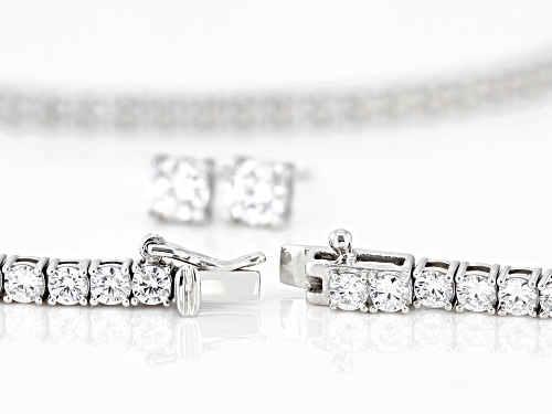 Bella Luce® 26.00ctw Diamond Simulant Platinum Over Silver Necklace & Earring Anniversary Boxed Set
