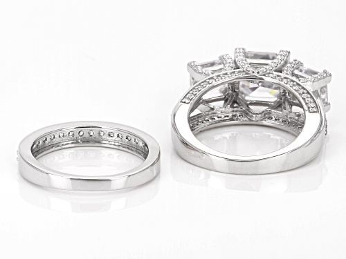 Bella Luce® 8.00ctw White Dia Simulant Platinum Over Silver Asscher Cut 30th Anniversary Ring Set - Size 7