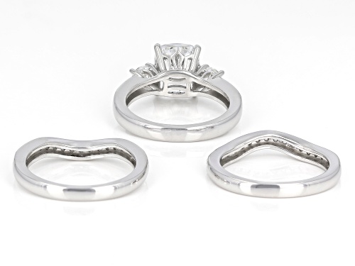 Bella Luce® 5.83ctw White Diamond Simulant Platinum Over Sterling Silver Ring Set(3.53ctw DEW) - Size 12