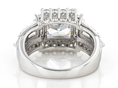 Bella Luce® 6.35ctw White Diamond Simulant Rhodium Over Sterling Silver Ring(3.84ctw DEW) - Size 10