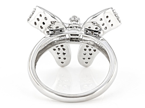 Bella Luce® 1.35ctw White Diamond Simulant Rhodium Over Sterling Silver Bow Ring (0.81ctw DEW) - Size 7