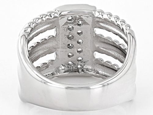 Bella Luce® 0.65ctw White Diamond Simulant Rhodium Over Silver And Eterno™ Yellow Ring(0.39ctw DEW) - Size 7