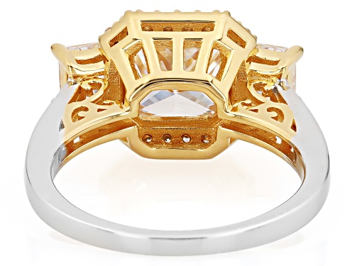 Bella Luce® 2.32ctw White Diamond Simulant Rhodium Over Silver And Eterno™ Yellow Ring(1.40ctw DEW) - Size 9