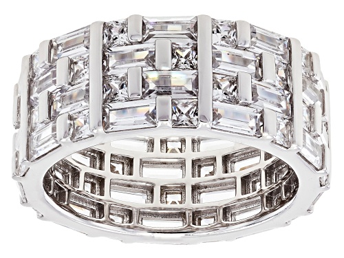 Bella Luce® 14.34ctw White Diamond Simulant Rhodium Over Sterling Silver Ring Set - Size 7