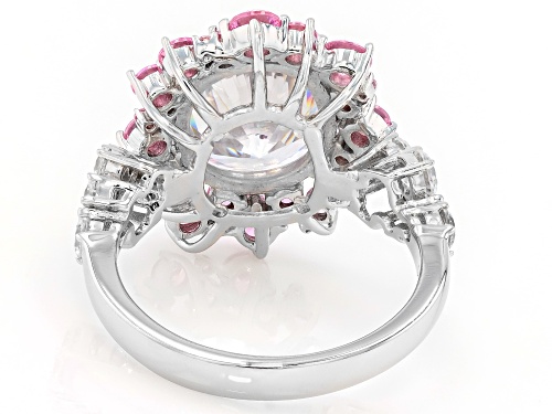 Bella Luce® 9.68ctw Pink and White Diamond Simulant Rhodium Over Sterling Silver Ring - Size 8