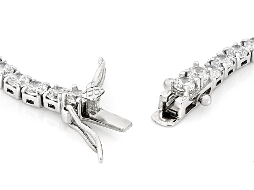 Bella Luce® 10.26ctw White Diamond Simulant Rhodium Over Silver Tennis Bracelet with Illuminated Box - Size 7.25