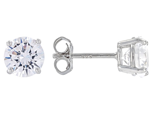 Bella Luce® 1.33ctw White Diamond Simulant Rhodium Over Silver Cross Pendant and Stud Boxed Set