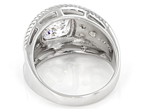 Bella Luce ® 3.65ctw White Diamond Simulant Rhodium Over Sterling Silver Ring - Size 5