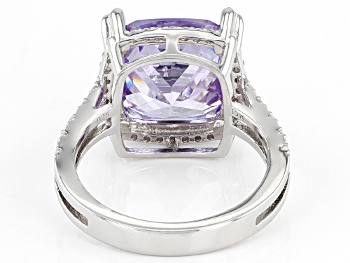 Bella Luce®11.66ctw Lavender and White Diamond Simulants Rhodium Over Silver Ring (7.10ctw DEW) - Size 7
