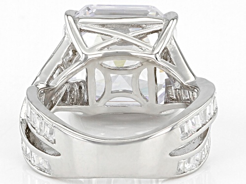 Bella Luce ® 15.74ctw Rhodium Over Sterling Silver Asscher Cut Ring (10.95ctw DEW) - Size 10