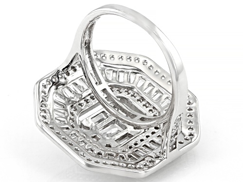 Bella Luce ® 2.99ctw White Diamond Simulant Rhodium Over Sterling Silver Ring (1.51ctw DEW) - Size 5