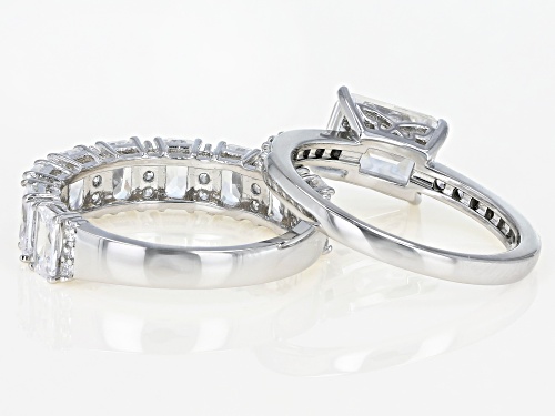 Bella Luce ® 7.95ctw White Diamond Simulant Rhodium Over Sterling Silver Ring Set (4.66ctw DEW) - Size 10
