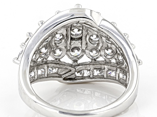 Bella Luce® 4.96ctw White Diamond Simulant Rhodium Over Sterling Silver Ring (2.57ctw DEW) - Size 5