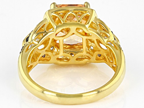 Bella Luce ® 7.59ctw Champagne, Mocha And White Diamond Simulants Eterno™ Yellow Ring (5.84ctw DEW) - Size 5