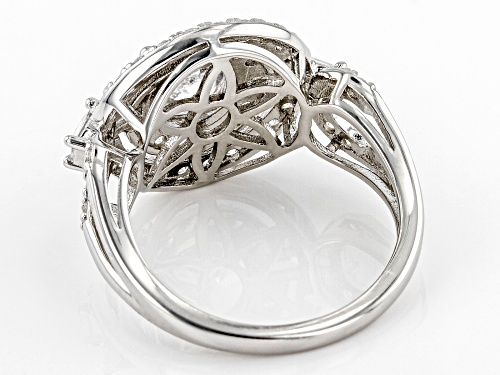Bella Luce® 4.03ctw White Diamond Simulants Rhodium Over Silver Ring (2.28ctw DEW) - Size 12