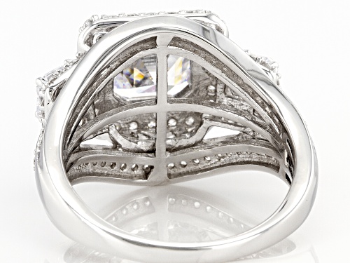 Bella Luce ® 6.52ctw White Diamond Simulant Platinum Over Silver Asscher Cut Ring (3.70ctw DEW) - Size 8