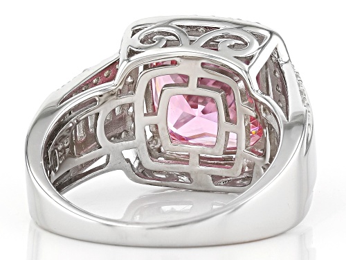 Bella Luce® 6.91ctw Pink and White Diamond Simulants Rhodium Over Silver Ring (4.18ctw DEW) - Size 12