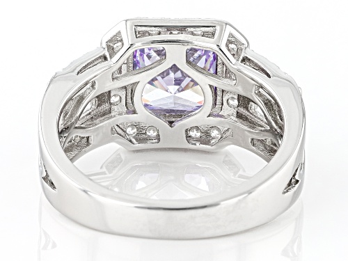 Bella Luce® 4.74ctw Lavender and White Diamond Simulants Rhodium Over Silver Ring (2.87ctw DEW) - Size 5