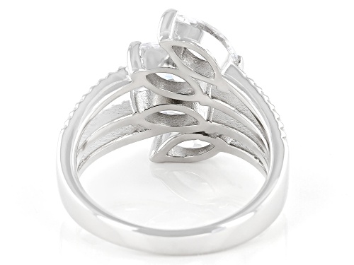 Bella Luce® 3.77ctw White Diamond Simulant Rhodium Over Sterling Silver Ring (2.28ctw DEW) - Size 10