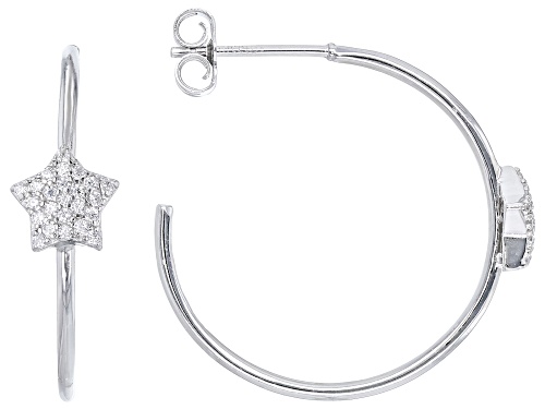 Bella Luce® 0.81ctw White Diamond Simulant Rhodium Over Sterling Silver Star Earring Set