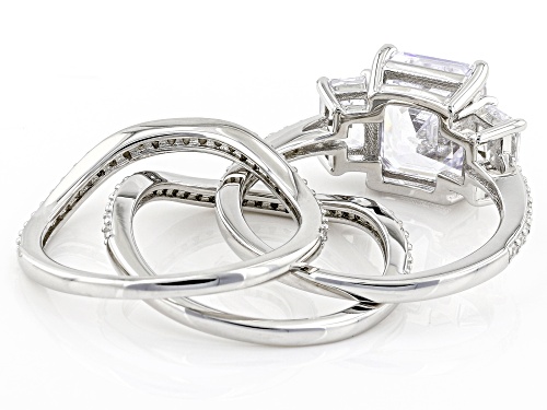 Bella Luce® 8.62ctw White Diamond Simulant Platinum Over Sterling Silver Ring Set(5.22ctw DEW) - Size 11