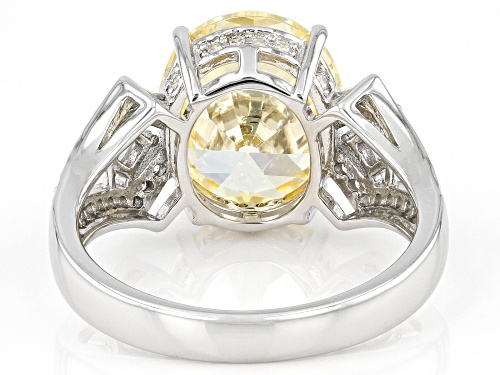 Bella Luce® 8.87ctw Canary And White Diamond Simulants Rhodium Over Sterling Silver Ring - Size 6