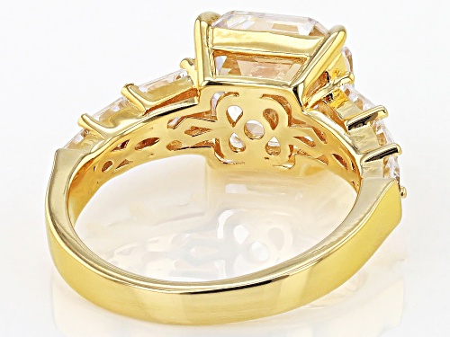 Bella Luce® 10.15ctw White Diamond Simulant Eterno™ Yellow Asscher Cut Gold Ring (6.15ctw DEW) - Size 5