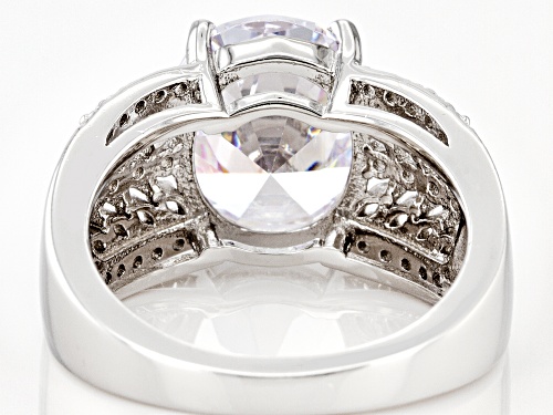 Bella Luce® 9.87ctw White Diamond Simulant Rhodium Over Sterling Silver Ring(5.98ctw DEW) - Size 9