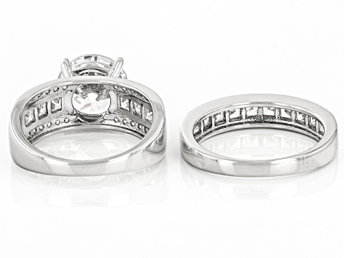 Bella Luce® 8.60ctw White Diamond Simulant Rhodium Over Sterling Silver 2 Ring Set(5.21ctw DEW) - Size 10