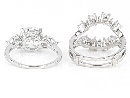 Bella Luce® 8.41ctw White Diamond Simulant Platinum Over Sterling Silver 2 Ring Set - Size 10
