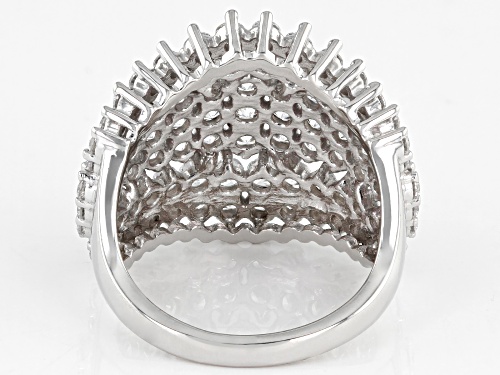 Bella Luce® 5.42ctw White Diamond Simulant Rhodium Over Sterling Silver Ring - Size 5